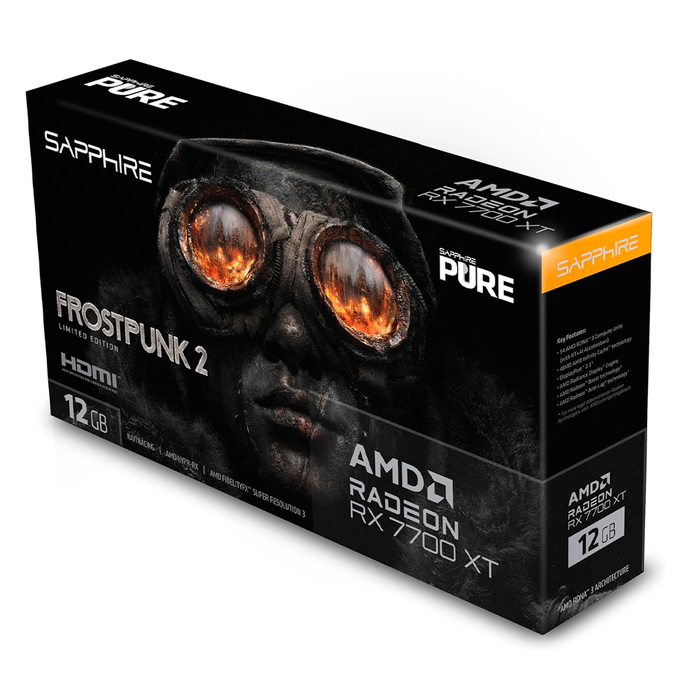 Tarjeta de Video Sapphire PURE AMD RADEON RX 7700 XT Frostpunk 2 Edition, AMD RDNA 3, 11335-08-50G - Image 7