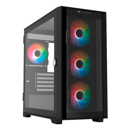 Gabinete Balam Rush Carbono Twin Mate 6000, Midi-Tower, Micro-ATX/Mini-ITX, USB 3.0/2.0, Sin Fuente, 4 Ventiladores RGB Instalados, Negro, BR-938815