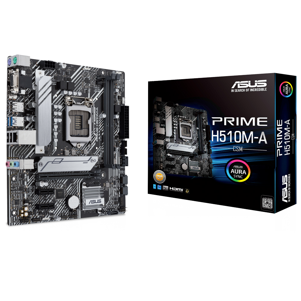 Tarjeta Madre Asus Prime H510M-A/CSM Socket LGA1200 Intel H510 Micro-ATX, DDR4, Intel Core 11th Generación
