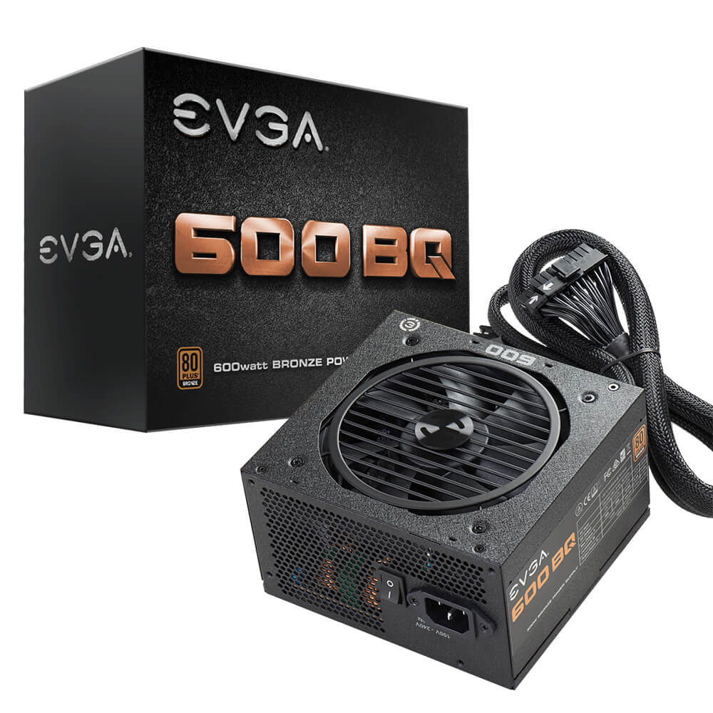 Fuente de poder 600W Certificacion 80+ Bronze EVGA 600BQ 110-BQ-0600-K1