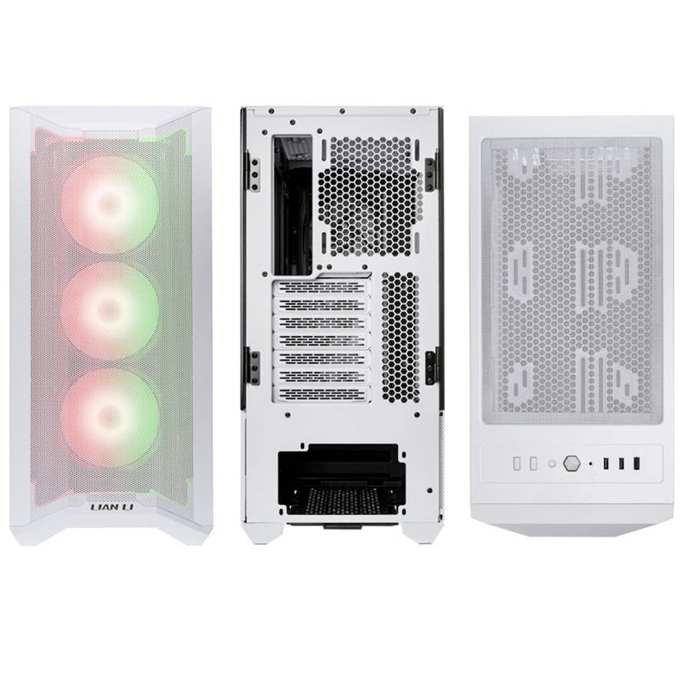 Gabinete Lian Li LANCOOL II Mesh RGB White, LED RGB, ATX, Cristal Templado, LAN2MRW - Image 3