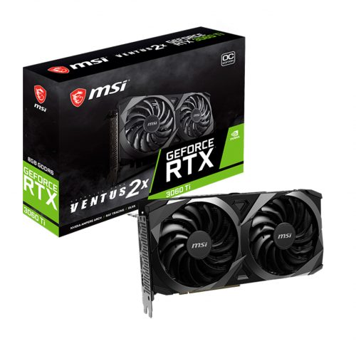 Tarjeta de Video Nvidia GeForce RTX 3060 TI LHR, MSI Ventus 2X OC 912-V397-233, 3 AÑOS DE GARANTIA NACIONAL