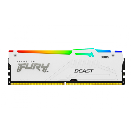 Memoria RAM Kingston FURY Beast RGB, DDR5, 6000MHz, 32GB, CL30, XMP, Blanco, KF560C30BWA-32 /MAX. 1 X CLIENTE