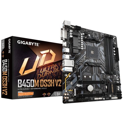 Tarjeta Madre B450M DS3H V2 Gigabyte Socket AM4 AMD B450 Micro ATX, GA-B450M-DS3H