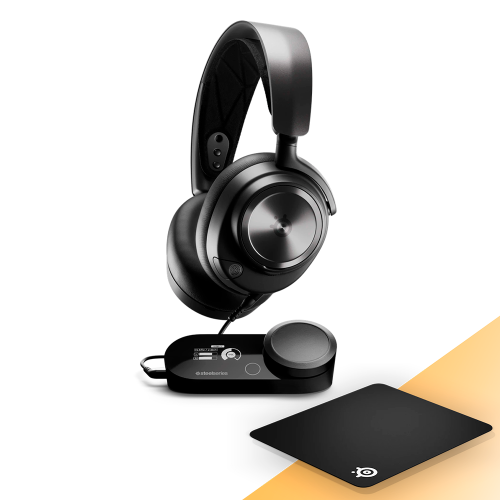 Diadema Gamer SteelSeries Arctis Nova Pro, Micrófono Con Supresión de Ruido AI, Alámbrico, Negro, 61527/ SS%OFF, INCLUYE MOUSEPAD STEELSERIES DE REGALO, NAVSTEEL
