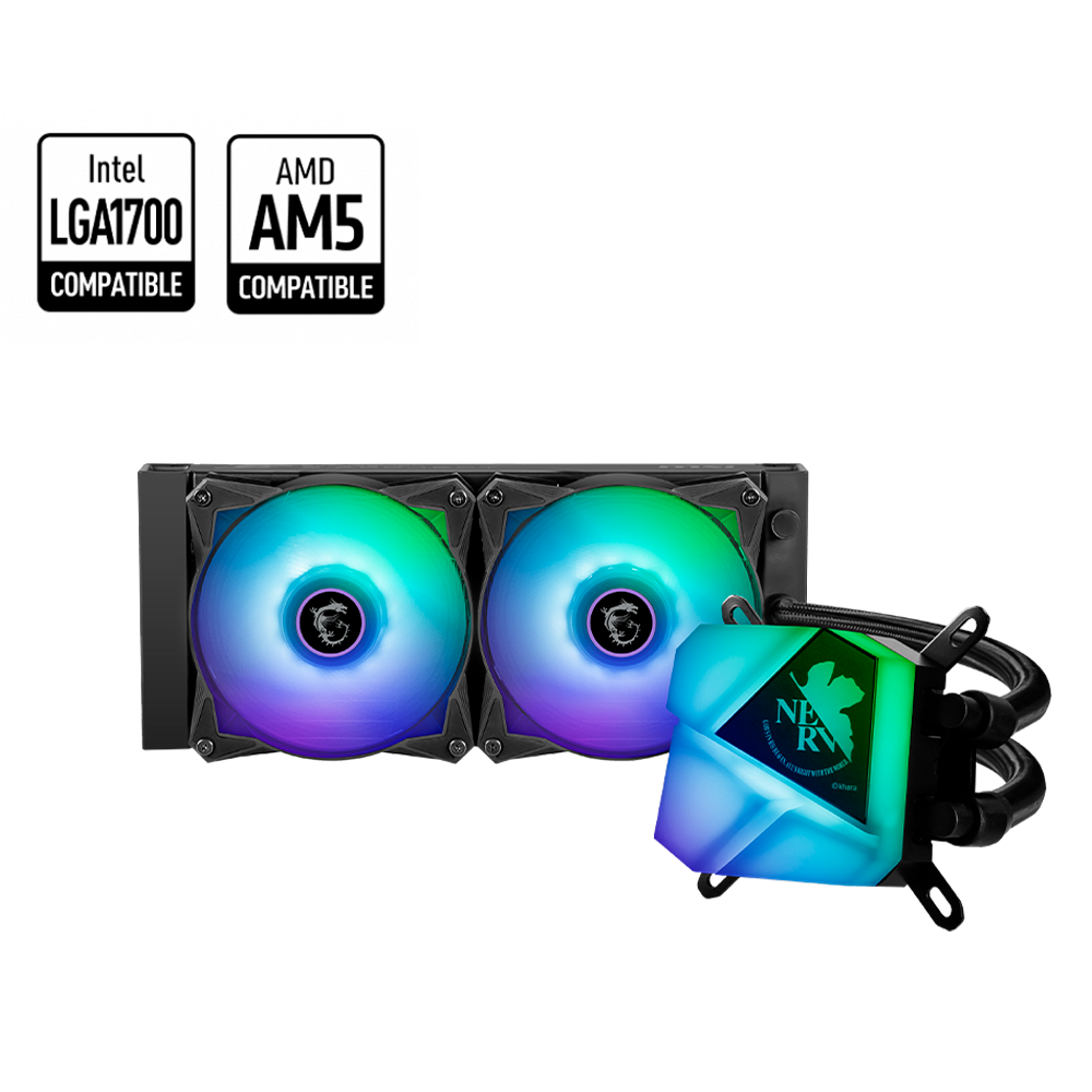 Enfriamiento Líquido de CPU MSI MAG CoreLiquid C240 EVA e-Project, AIO RGB, Radiador de 9.449 in, Ventiladores dobles ARGB PWN de 4.724 in., MAG CORELIQUID C240 EVA E-PROJECT, MSIB, PROMSI