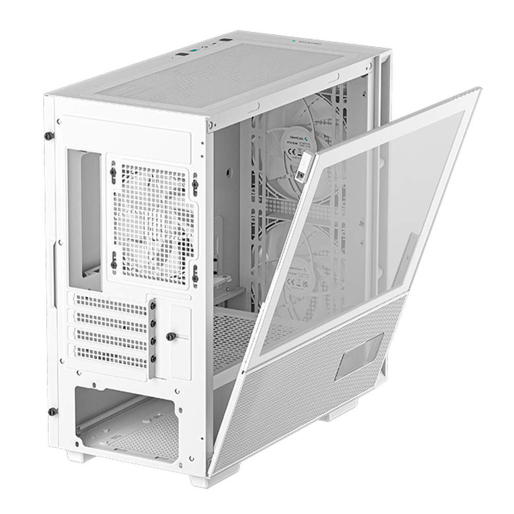 Gabinete DEEPCOOL CH360 DIGITAL, Mini-ITX/Micro-ATX, Cristal Templado, Pantalla Digital de Doble Estado en Tiempo Real, 3 Ventiladores Instalados, Blanco, R-CH360-WHAPE3D-G-1 - Image 7