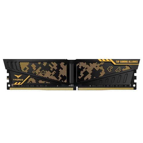 Memoria RAM 8GB DDR4 TeamGroup T-Force Vulcan TUF Alliance 3200Mhz, 1x8GB, Negra-Amarillo, TLTYD48G3200HC16C01 /MAX. 1 X CLIENTE