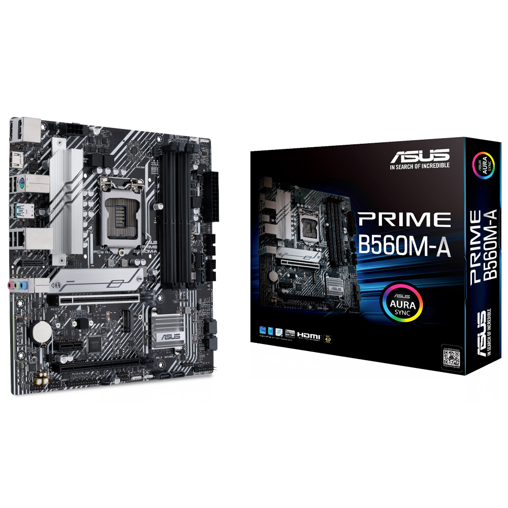 Tarjeta Madre Asus PRIME B560M-A Socket LGA1200 Intel B560 Micro ATX, DDR4, Intel Core 11th Generación /