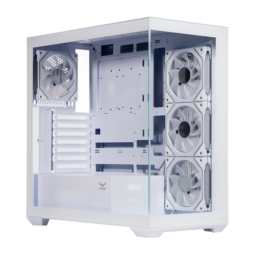 Gabinete Naceb Nebula, Cristal Templado, ATX, Blanco, 3 Ventiladores Preinstalados, Led ARGB, USB 3.0, White, NA-0637B