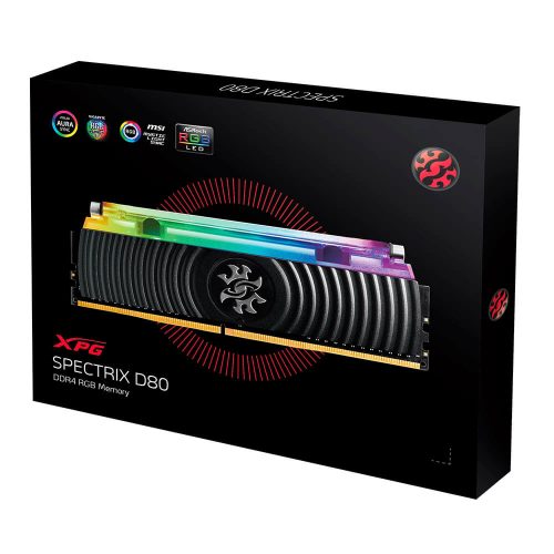 Memoria RAM DDR4 16GB 3000MHz XPG Spectrix D80 Enfriamiento liquido RGB 1x16GB, Negra, AX4U3000316G16-SB80 /MAX. 1 X CLIENTE