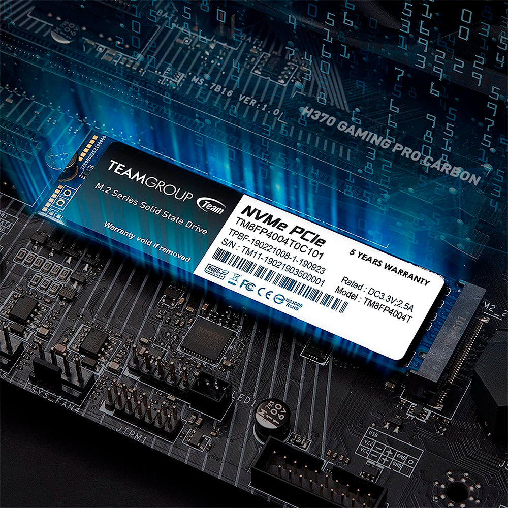 Unidad de Estado Sólido Team Group MP34 NVMe 2TB, PCI Express 3.0, M.2, TM8FP4002T0C101 /MAX. 1 X CLIENTE - Image 2