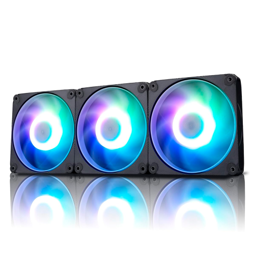 Kit 3 Ventiladores IN WIN Mercury AM120S, Ventilador RGB, 3x120mm PWM, Negro, AM120S