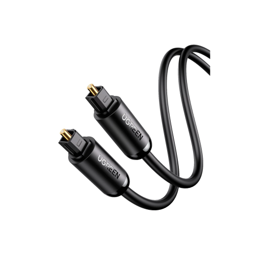 UGREEN 70893 Cable Óptico Toslink (S/PDIF) de Alta Calidad para Audio Digital, 3 Metros, Tapa de Proteccion, Dolby 7.1 Canales, Diseño Durable, Plug & Play, Color Negro