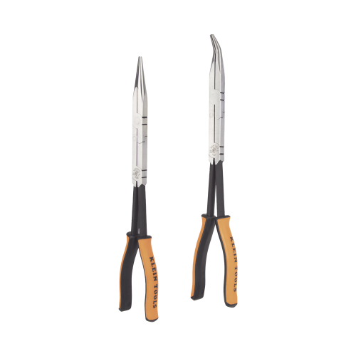 KLEIN TOOLS 71402 Juego de 2 Pinzas de Punta Doblada y Punta de Aguja de Gran Alcance 33 cm