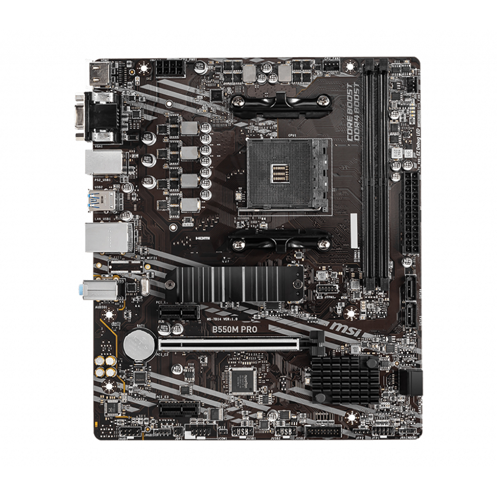 Tarjeta Madre MSI B550M PRO, AM4, AMD RYZEN 3000 SERIES, Micro-ATX - Image 2