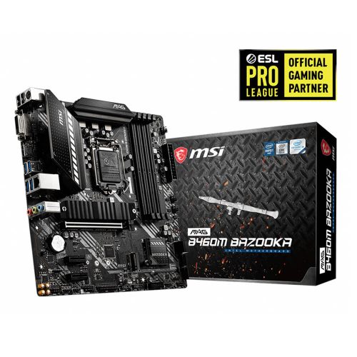 Tarjeta Madre MSI B460M MAG BAZOOKA, Socket LGA1200, Intel B460, Micro-ATX, DDR4, Intel Core 10th Generación