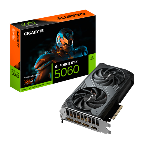 Tarjeta de Video Gigabyte NVIDIA GeForce RTX 5060, 8GB 128-bit GDDR7, PCI Express 5.0, GV-N5060WF2OC-8GD
