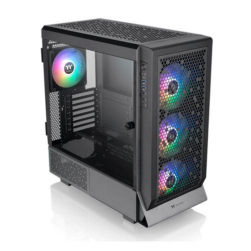 Gabinete Thermaltake Ceres 500 TG ARGB, Cristal Templado, Midi-Tower, ATX/E-ATX/Micro ATX/Mini-ITX, USB 3.0, Sin Fuente, 4 Ventiladores Instalados ARGB, Negro, CA-1X5-00M1WN-00