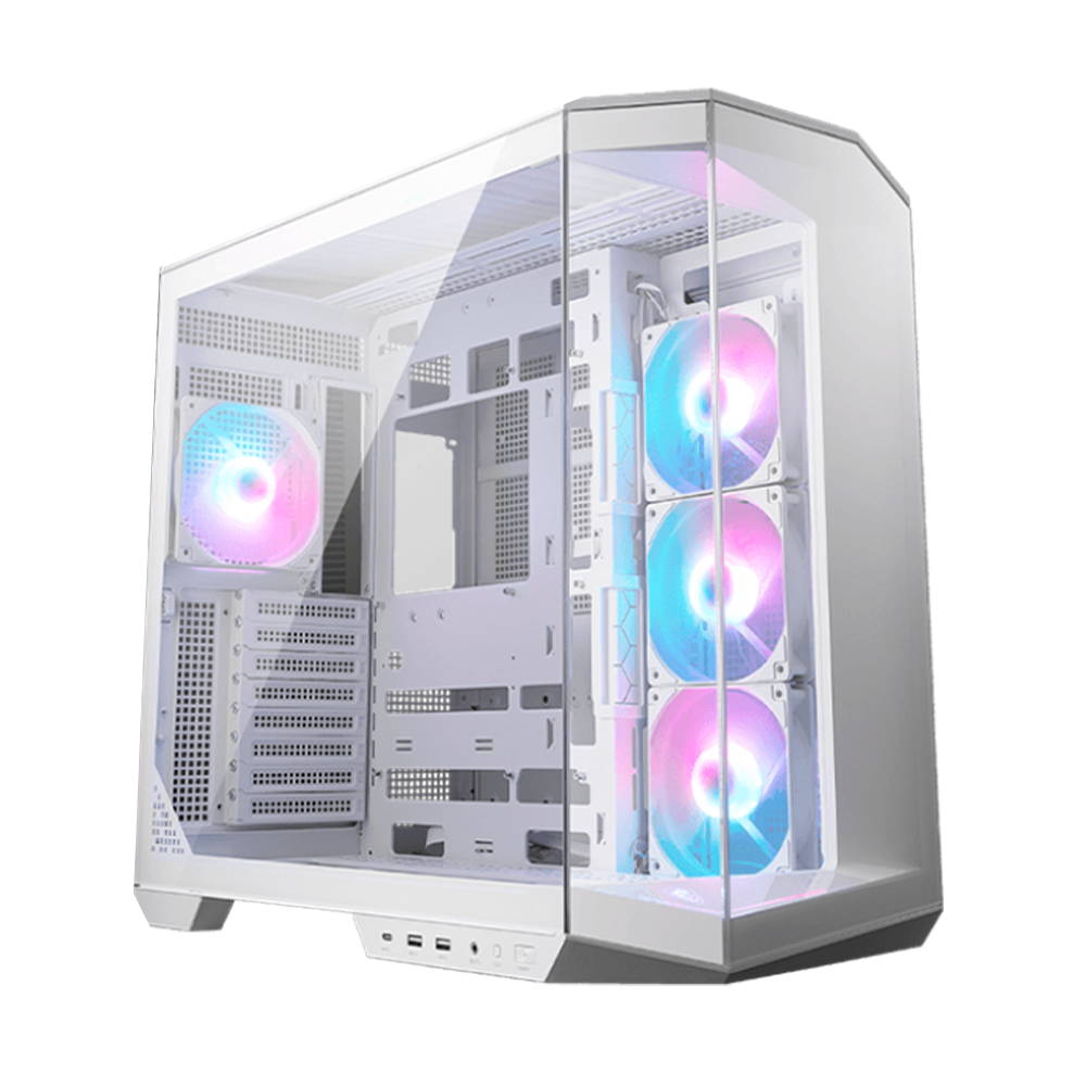 Gabinete MSI MAG PANO 100R PZ, Full-Tower, ATX/Micro-ATX/ITX, Cristal, ARGB, USB 3.2, 4 Ventiladores Instalados, Blanco, MAG PANO 100R PZ WHITE