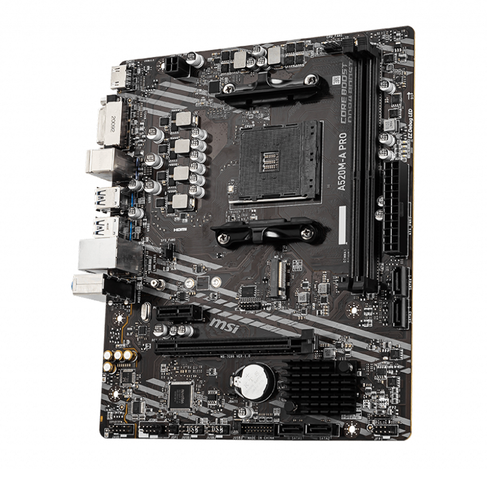 Tarjeta Madre MSI A520M-A PRO, AM4, AMD RYZEN 3000 SERIES, Micro-ATX - Image 3