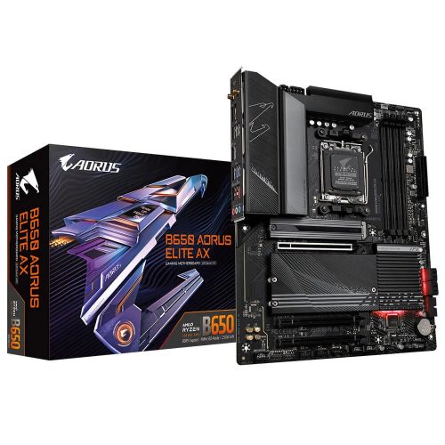 Tarjeta Madre B650 AORUS ELITE AX, AM5, DDR5, M.2, PCIe 5.0, USB 3.2, Type-C, WI-Fi 6E, Q-Flash