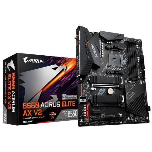 Tarjeta Madre Gigabyte B550 AORUS ELITE AX V2, AM4, AMD RYZEN 3000 SERIES, ATX