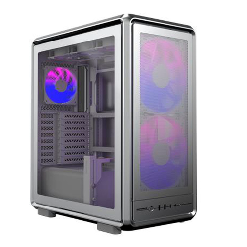 Gabinete Cooler Master MasterFrame 500 Mesh, Midi-Tower, Micro-ATX, USB 3.0, Sin Fuente, 3 Ventiladores Instalados, Plata, MF500M-SHNN-S01