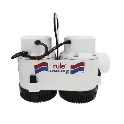 RULE 7700D Bomba de evacuación con capacidad de desagüe de 7700 galones por hora a 12 Volts de corriente directa.