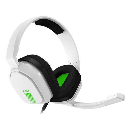 Diadema Gamer Logitech Astro A10 para XBOX One, Microfono, Jack 3.5mm, PS4 - XBOX, White-Green - 939-001851