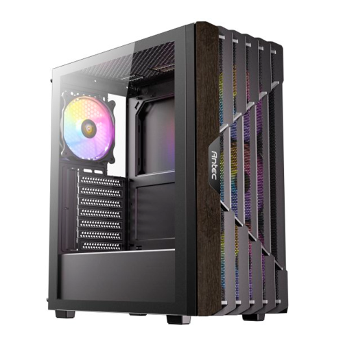 Gabinete Antec AX63 Wood ARGB, Midi-Tower, ATX/Micro-ATX/ ITX, USB 2.0, Sin Fuente, 4 Ventiladores Instalados, Negro, AX63 WOOD ARGB