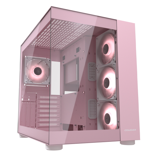 Gabinete Cougar FV150 RGB, Mid-Tower, ATX/Micro-ATX/Mini-ITX, Sin Fuente, 4 Ventiladores Instalados, USB 2.0/3.0, Rosa, 385KA10.0005