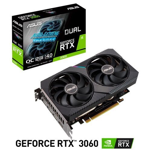 Tarjeta de Video Nvidia GeForce RTX 3060, 12GB GDDR6, Asus DUAL OC LHR V2, DUAL-RTX3060-O12G-V2, 3 AÑOS DE GARANTIA NACIONAL