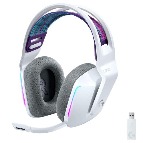 Diadema Gamer Logitech G733 Lightspeed Wireless RGB/ Microfono, RGB Lightsync/ Blanco - 981-000882