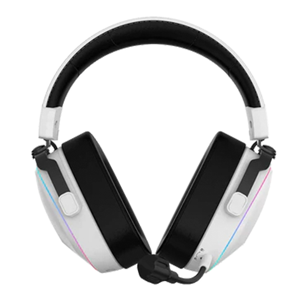 Audifonos Gamer Inalambricos Aeon 3 HS1100 Over Ear + Bluetooth V5.4 + 2.4 MHz + Aux + Bocinas 50 mm + Mic Desmontable, Sonido 7.1 + Compatible con PC + Dispositivos móviles + Consolas, Recargables + RGB, Legend Blanco, BR-938518 - Image 3
