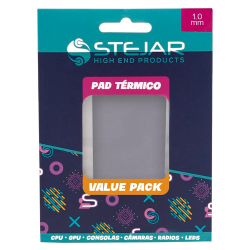 Thermal Pad Stejar Extreme Value Pack Almohadilla térmica de conducción de Calor 95x45x1mm Extreme, Alto Rendimiento, Compatible CPU, GPU, Consolas, ENST008