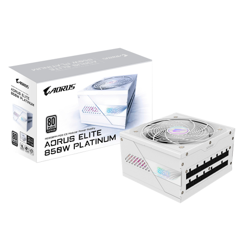 Fuente de Poder GIGABYTE AORUS ELITE 850W, 80+ Platinum, Modular, 24-pin ATX, 120mm, GP-AE850PM PG5 ICE