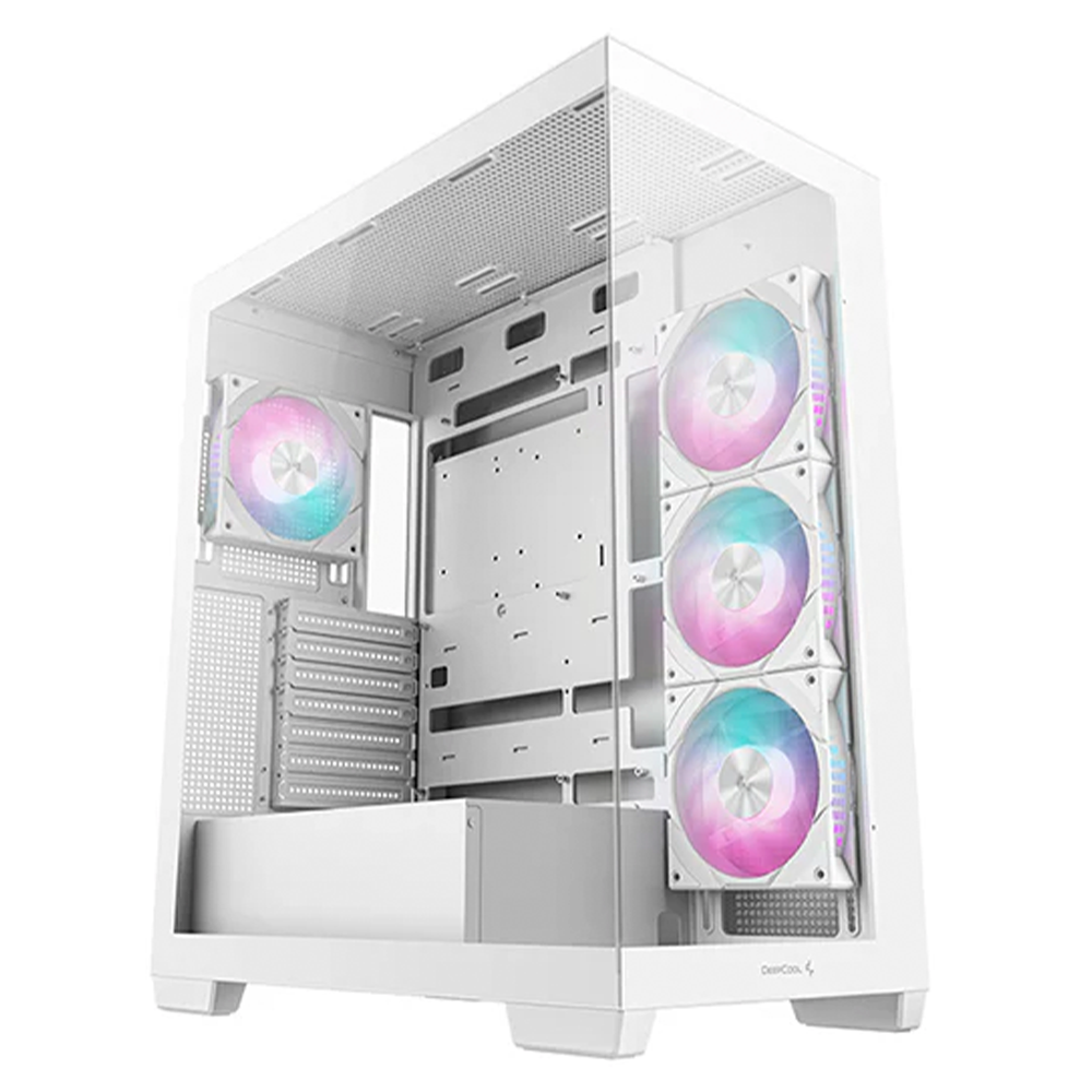 Gabinete DeepCool CG580 4F, Midi-Tower, ATX/Micro-ATX/Mini-ITX, USB 3.0, Sin Fuente, 4 Ventiladores Instalados, Blanco, R-CG5802-WHADA4-G-1