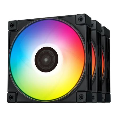 Kit 3 Ventiladores DEEPCOOL FC120, 120mm, 500~1800 RPM±10%, Negro, 3 Piezas, R-FC120-BKAMN3-G-1