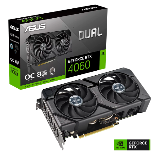 Tarjeta de Video RTX 4060 ASUS DUAL OC, 8GB GDDR6 OC, DUAL-RTX4060-O8G-EVO