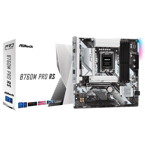 Tarjeta Madre ASROCK B760M Pro RS, Micro ATX, LGA1700, Intel B760, HDMI, Up To 192GB DDR5, B760M PRO RS
