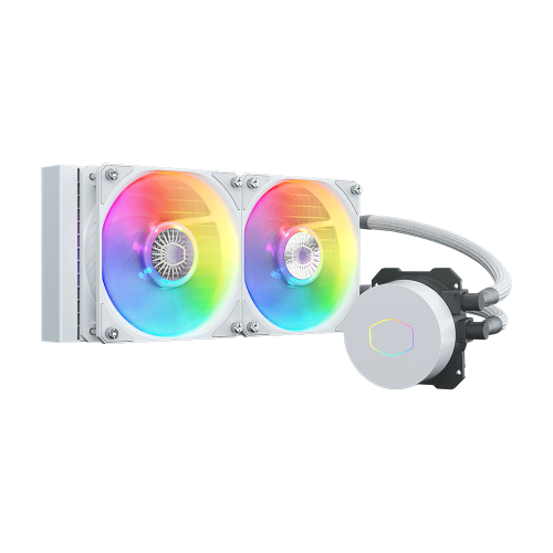 Sistema de Enfriamiento Liquido AIO Cooler Master Masterliquid ML240L White V2 ARGB - 120mm X2 (240mm) Intel y AMD, ARGB Iluminación, MLW-D24M-A18PW-RW