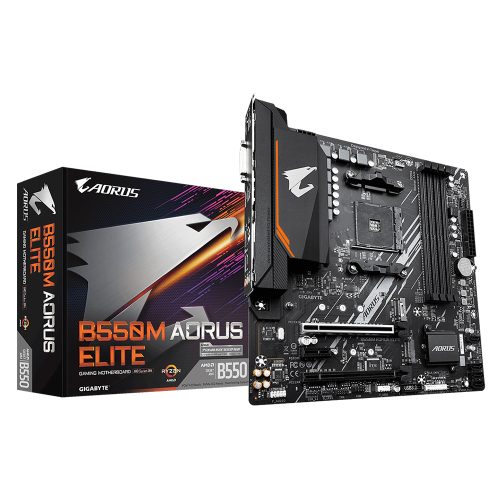 Tarjeta Madre Gigabyte B550M AORUS ELITE, AM4, AMD RYZEN 3000 SERIES, Micro-ATX/