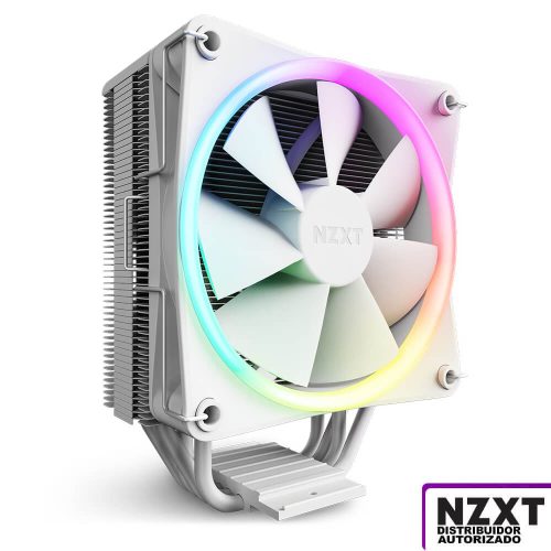 Disipador CPU NZXT T120 Blanco RGB, Enfriador de Aire para CPU, Tubos de Cobre Conductivos, Rodamientos Dinámicos de Fluidos, Compatibilidad AMD e Intel, RC-TR120-W1, NZXTPROMO