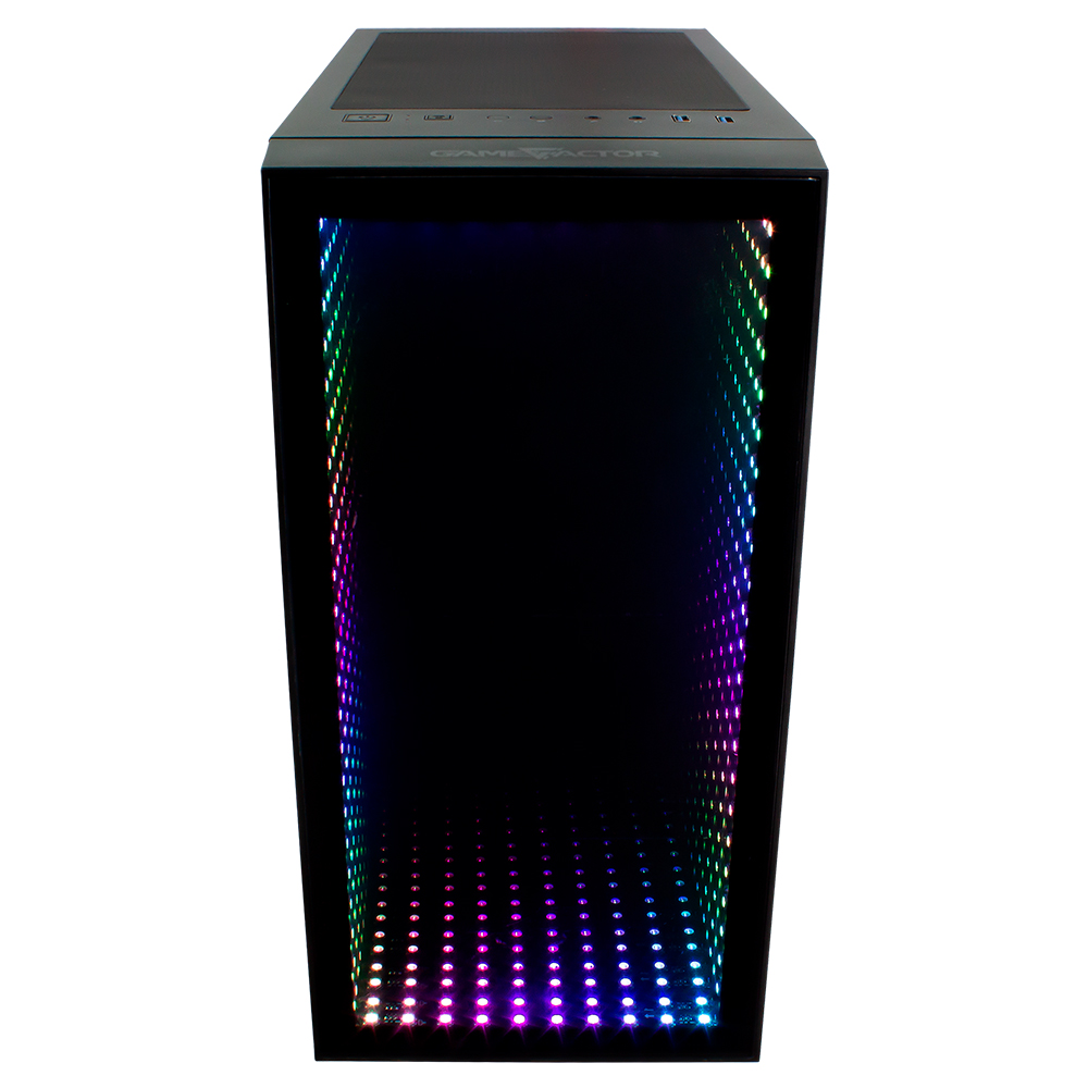 Gabinete Game Factor CSG560 Optical LED RGB Infinity Mirror, Micro ATX, Sin Fuente, Frontal Cristal Templado - Image 4