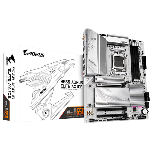 Tarjeta Madre Gigabyte B650 AORUS ELITE AX ICE, ATX, AM5, AMD B650, HDMI, Up To 192GB DDR5, B650 A ELITE AX ICE