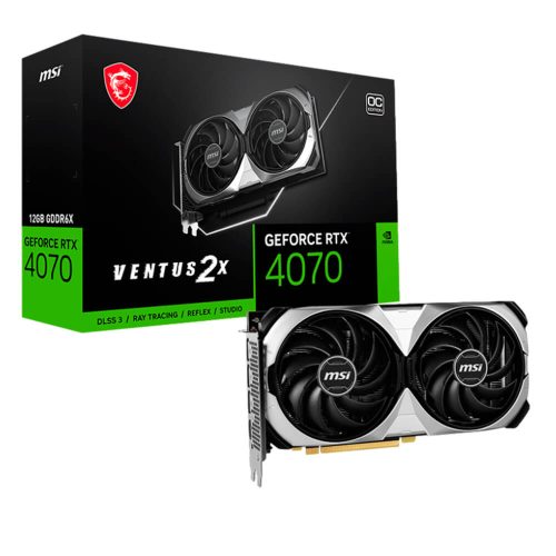 Tarjeta de Video MSI Geforce RTX 4070 Ventus 2X OC 12GB, 192-bit, 12GB GDDR6X, PCI Express 4.0, 912-V513-063, 3 AÑOS DE GARANTIA NACIONAL