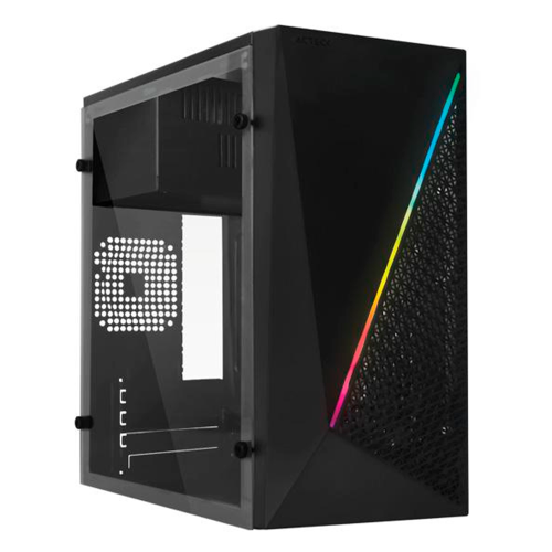 Gabinete Acteck Kyoto GC460, Micro-Tower, Micro ATX/Mini-ATX, Con Fuente 500W, Sin Ventiladores, Negro, AC-933070