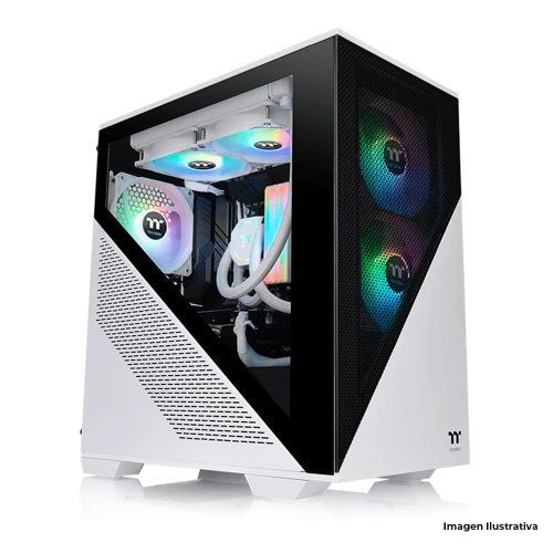 Gabinete Thermaltake Divider 170 TG ARGB, Micro-Tower, Micro-ATX/Mini-ITX, Cristal Templado, USB 3.0/2.0, Sin Fuente, 2 Ventiladores ARGB Instalados, Blanco, CA-1S4-00S6WN-00