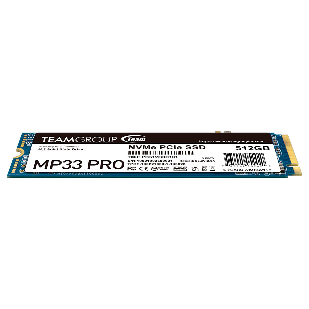 Unidad de Estado Sólido Team Group MP33 Pro NVMe 512GB, PCI Express 3.0, M.2, TM8FPD512G0C101 /MAX. 1 X CLIENTE - Image 2